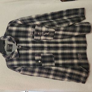 Vintage Thunder Whitesox Black & White Flannel Size XL Full Zip see Description